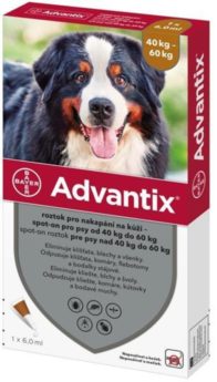 ADVANTIX roztok pro nakapání na kůži – spot-on  pro psy od 40 kg do 60 kg