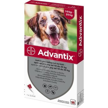 ADVANTIX roztok pro nakapání na kůži – spot-on pro psy od 10 do 25 kg