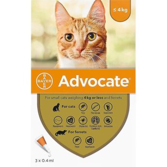 Advocate 40 mg + 4 mg spot-on roztok pro malé kočky a fretky