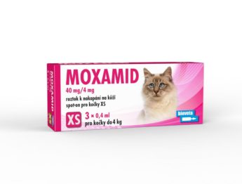 MOXAMID 40 mg/4 mg roztok k nakapání na kůži – spot on pro malé kočky a fretky XS