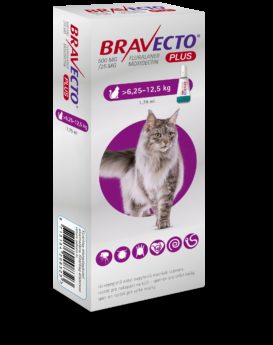Bravecto Cat Plus L 500 mg / 25 mg spot-on roztok pre veľké mačky ( >6,25-12,5 kg )