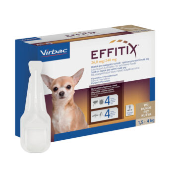 Effitix 26,8 mg/240 mg, roztok pro nakapání na kůži - spot-on pro velmi malé psy