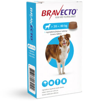 Bravecto L Dog 1000 mg žvýkací tablety pro velké psy (>20 - 40 kg)